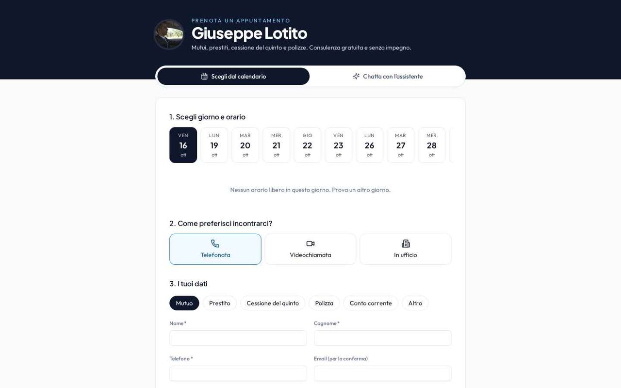 I clienti prenotano da soli